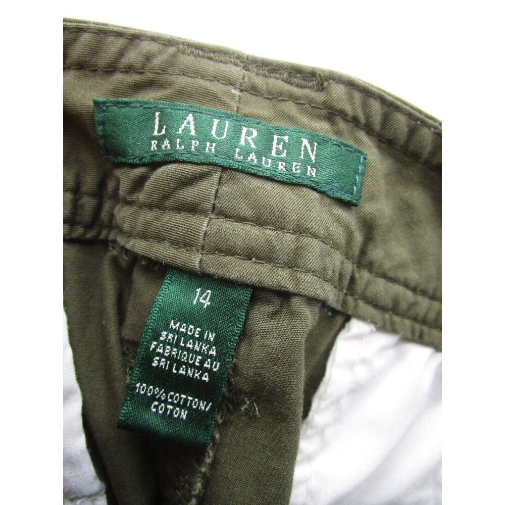 Lauren Ralph Laure Pants 14 Chino Khakis Belted Pockets Crop * - Picture 9 of 10